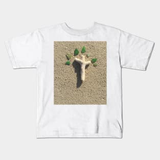 Cross in the Sand with Sea Glass Kids T-Shirt